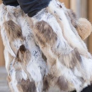 Mitchie's genuine Rabbit lapin leg warmers Fur